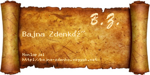 Bajna Zdenkó névjegykártya